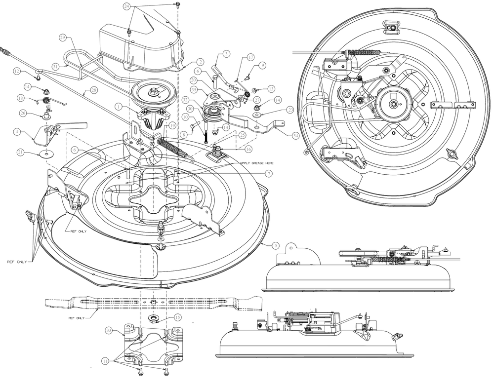 Deck Diagram and Parts List for CC30H (13AC21JDA10)(2023) Cub Cadet Lawn Tractor Accessories